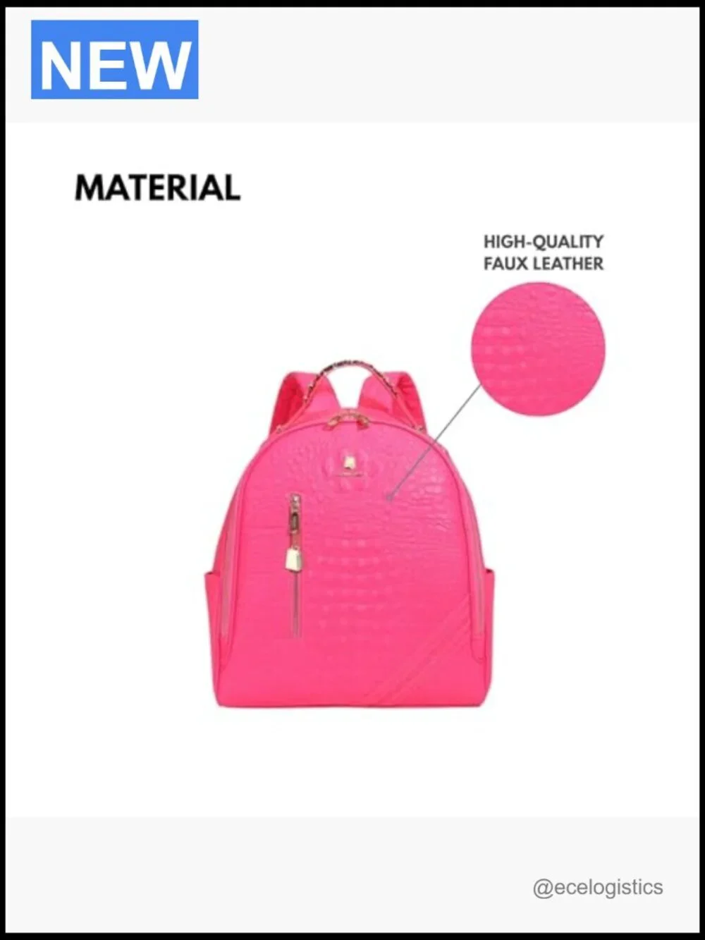 Vegan Leather Fashion Backpack, Carry-On, Fits 13